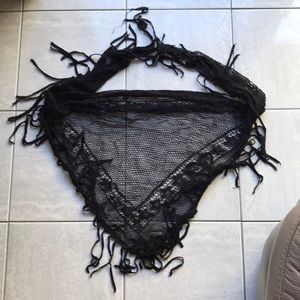 Black crochet sarong